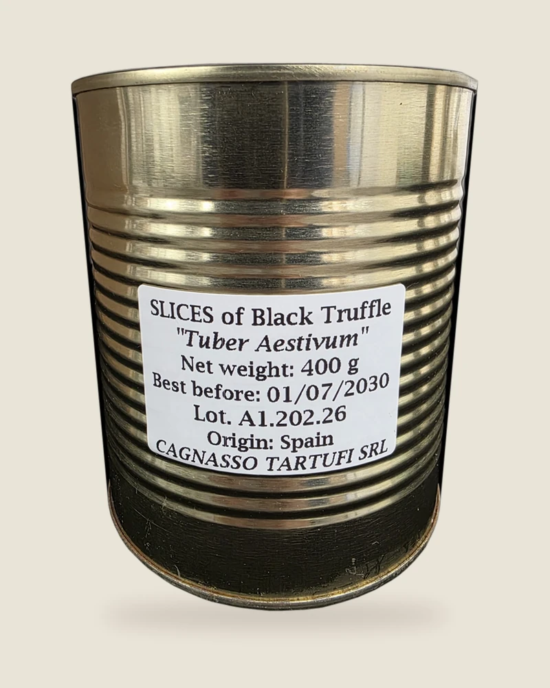 Fette di tartufo nero estivo – Latta · 400 g · Tuber aestivum · origine Spagna