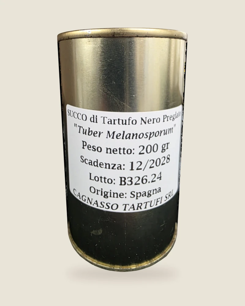 Succo di tartufo nero pregiato – Latta · 200 g · Tuber melanosporum · origine Spagna